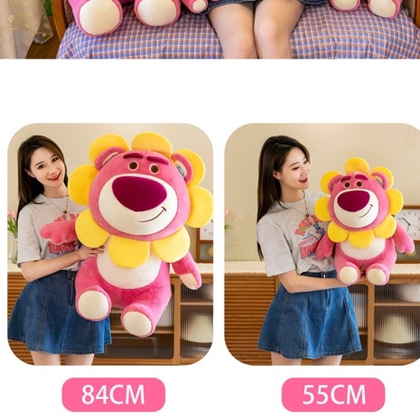 Gấu dâu Lotso dễ thương, Lotso mặt hoa hướng dương cute rực rỡ, thú bông khổng lồ