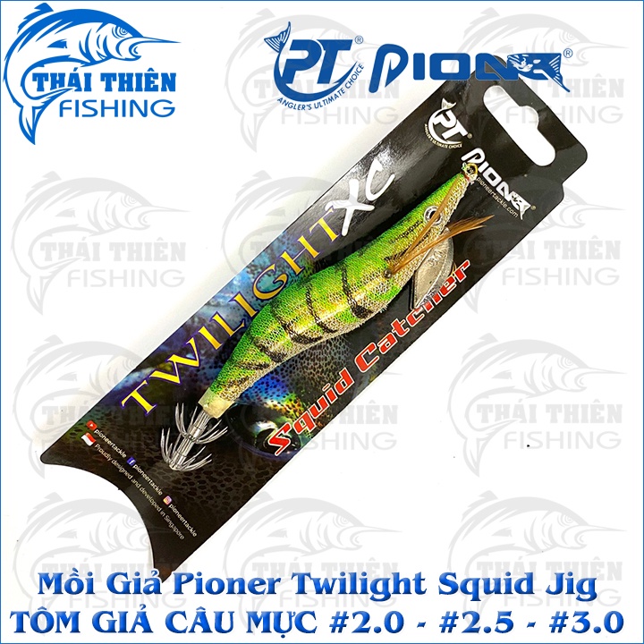 Mồi Giả Tôm Pioner Twilight Squid Jig Dùng Câu Mực Lá, Ống