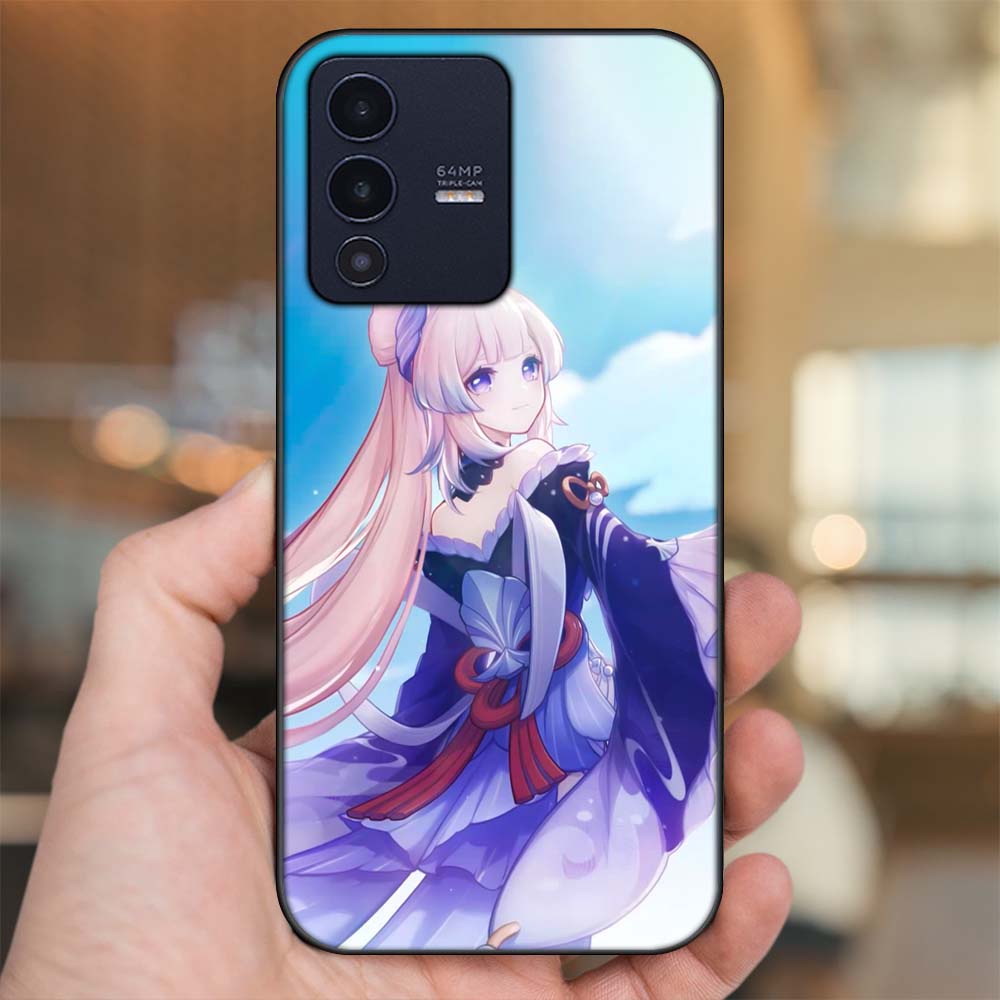 Ốp lưng Vivo V23 5G viền đen in hình Sangonomiya Kokomi Genshin Impact