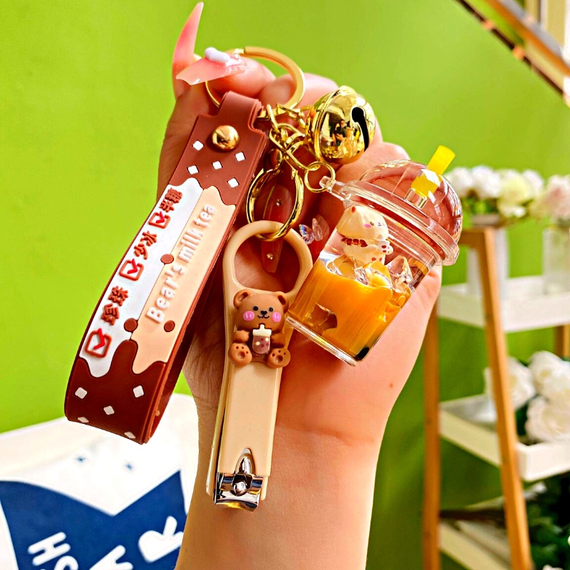 Móc Khóa Xe Máy Với Bấm Móng Tay Gấu Dễ Thương. Móc Khóa Cho Xe Máy / Sách / Túi Xách Độc Đáo YKD CRD