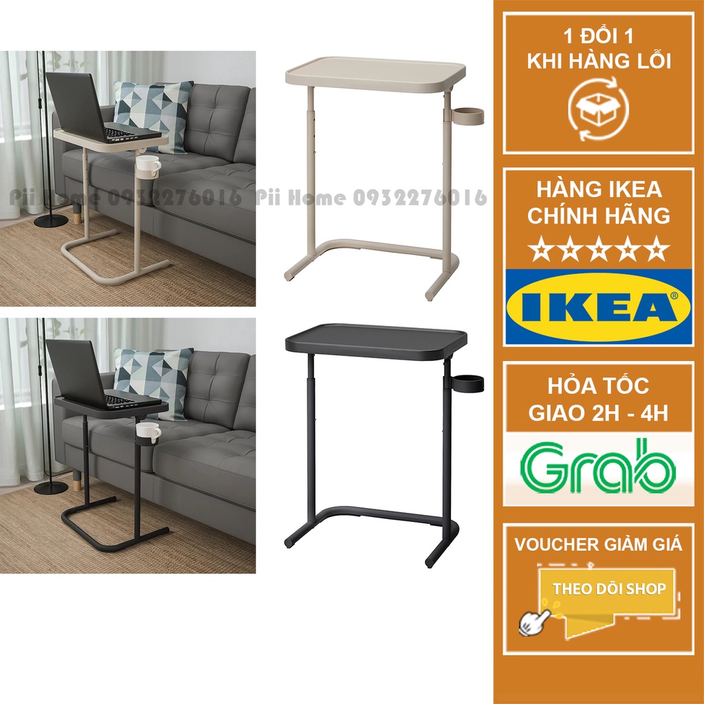 Bàn thép Laptop xếp gọn, Bàn làm việc di động đa năng, Bàn ngồi Sofa - IKEA chính hãng