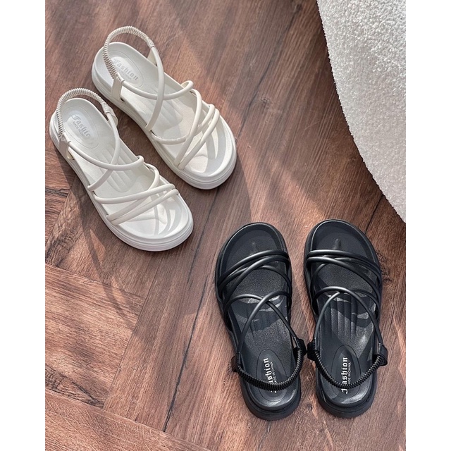 Sandal đế bánh mì dây chéo siêu nhẹ êm chân
