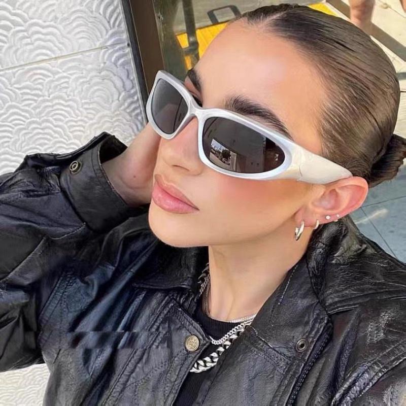 PVN56870 Kính Mát Hình Chữ Nhật Phong Cách Punk Vintage Thời Trang Cho Nam Nữ