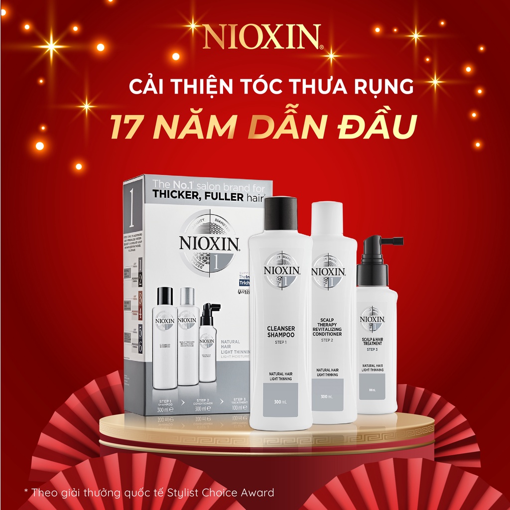 Bộ Kit Chăm sóc tóc rụng và thưa mỏng Bộ NIOXIN phù hợp cho mọi loại tóc 150ml-300ml