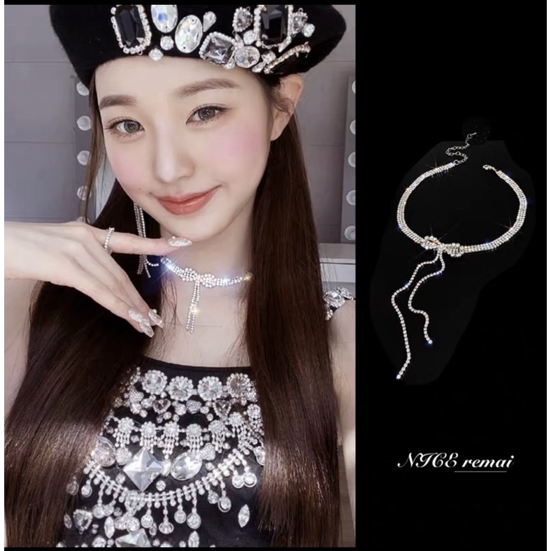Choker đính đá hình nơ bling bling dự tiệc - Khanturban.vn