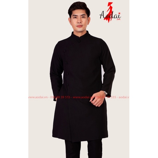 Áo dài nam đen xanh đen có bigsize