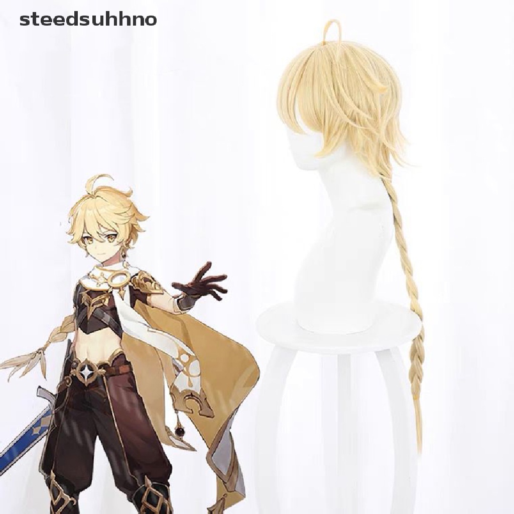 Tóc Giả Chịu Nhiệt Màu Vàng Dùng Hóa Trang Nhân Vật Lumine Aether Trong Anime Genshin Va Chạm hhno