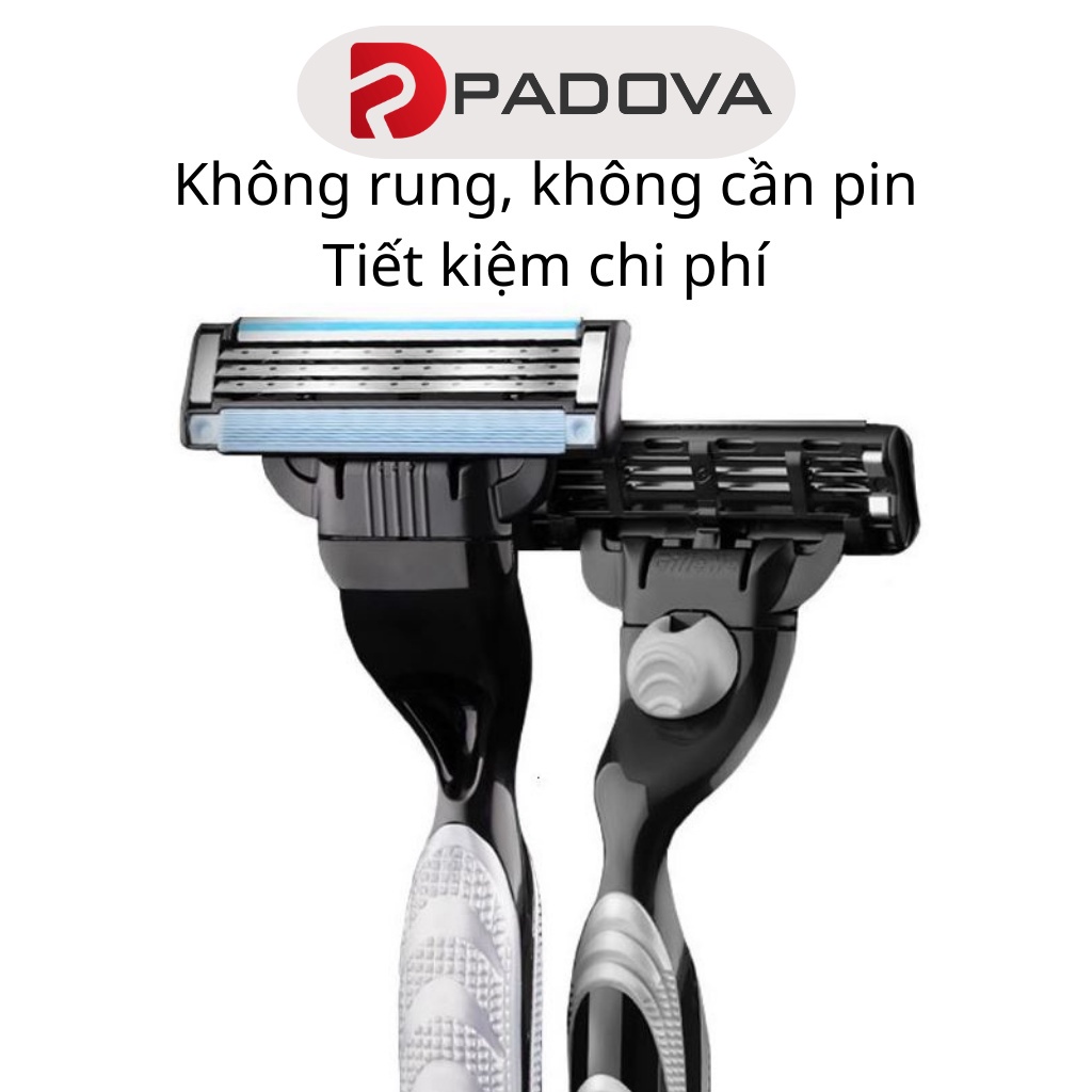 Hộp 4 Lưỡi Dao Cạo Râu Thay Thế 3 Lớp Không Gây Kích Ứng PADOVA 7375