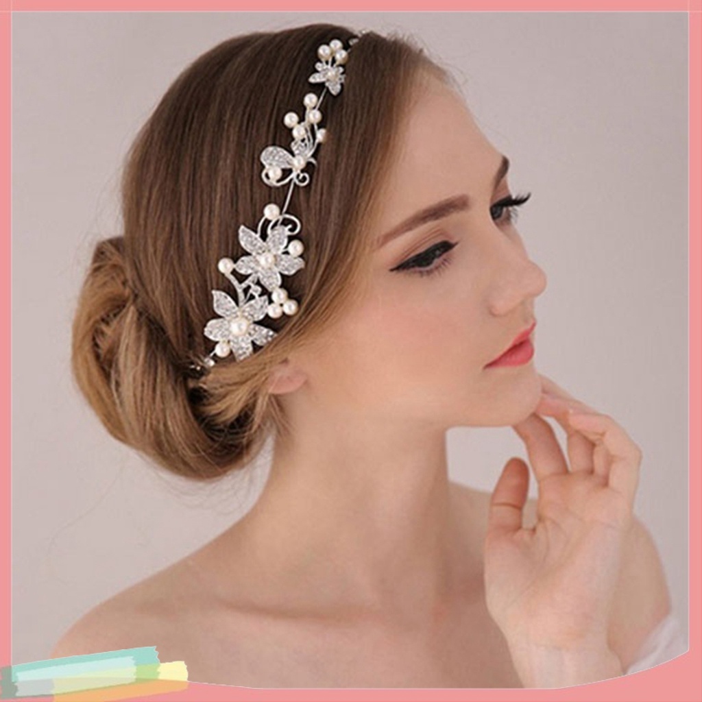 Băng Đô Hợp Kim Trang Trí Hoa Đính Đá Xinh Xắn Thời Trang Cho Nữ