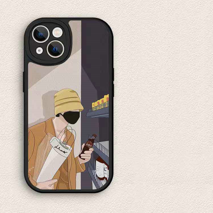 XPN| Ốp lưng Đối với iPhone 6 6s 7 8 Plus X Xr Xs Max 11 12 13 14 15 Pro Max Soft Couple Coffee Hat Boy Girls Camera Protect Phone Case