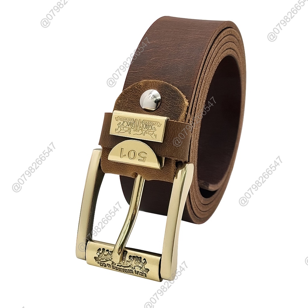 Thắt lưng nam da bò sáp DHM-038 | Mặt khoá kim đầu đồng nguyên khối xoay 360 | Bảo hành 12 tháng
