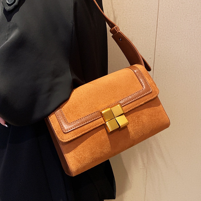 Túi Đeo Chéo Dáng Vuông Nhỏ Màu Xanh Dương Phong Cách retro Đường Phố Cho Nữ