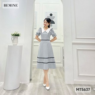 Đầm lá cổ bèo tùng phối viền BEMINE MT5637