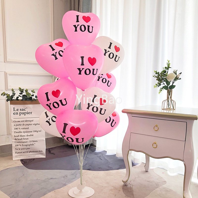 10 Bong Bóng 12 inch Hình Trái Tim Màu Trắng / Đỏ / Hồng Dùng Trang Trí Tiệc Cưới, Sinh Nhật
