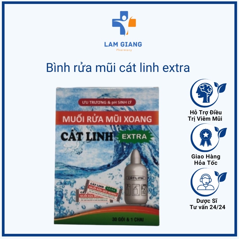 bình rửa mũi xoang Cát Linh extra ( 1 bình + 30 gói muối)