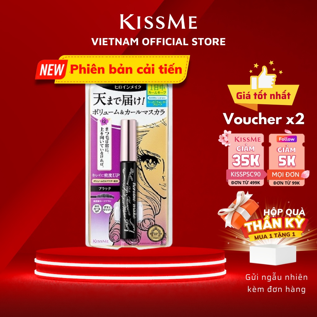 Mascara Chuốt Mi Siều Dày Kissme Heroine Make Volume Up Mascara Super Waterproof 6g