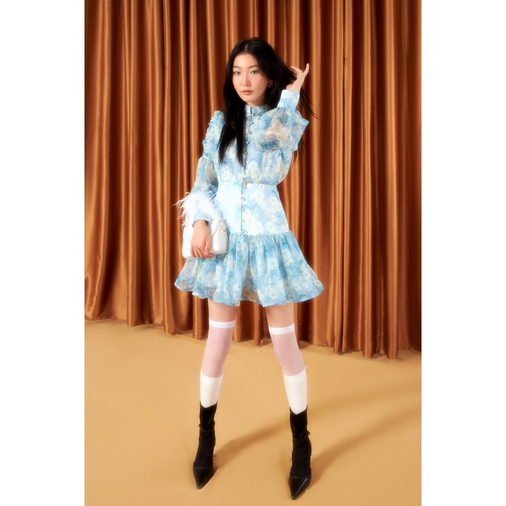 KAIA | Đầm tay dài thiết kế họa tiết - Abigail Shirt Dress