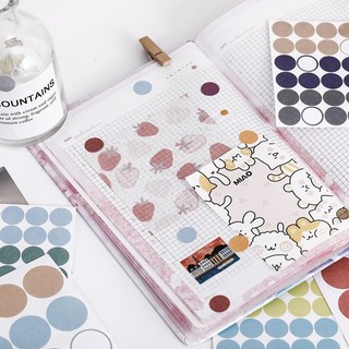 set 4 tờ sticker tròn dot deco dễ thương