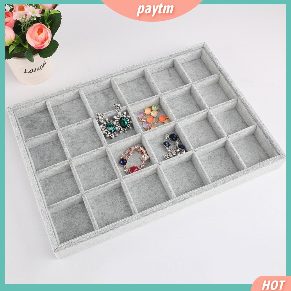 {PTM} Khay Trưng Bày Trang Sức Bằng Vải Nhung Thời Trang