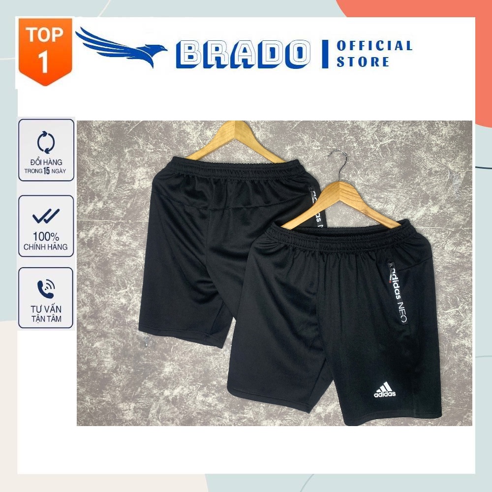 Quần Short, Quần Đùi 𝐀.𝐃𝐈𝐃𝐀𝐒 Thể Thao Nam Cao Cấp, Túi Khóa Chống Nước, Chất Vải Poly 2 Da Nhập Khẩu Co Giãn 4 Chiều