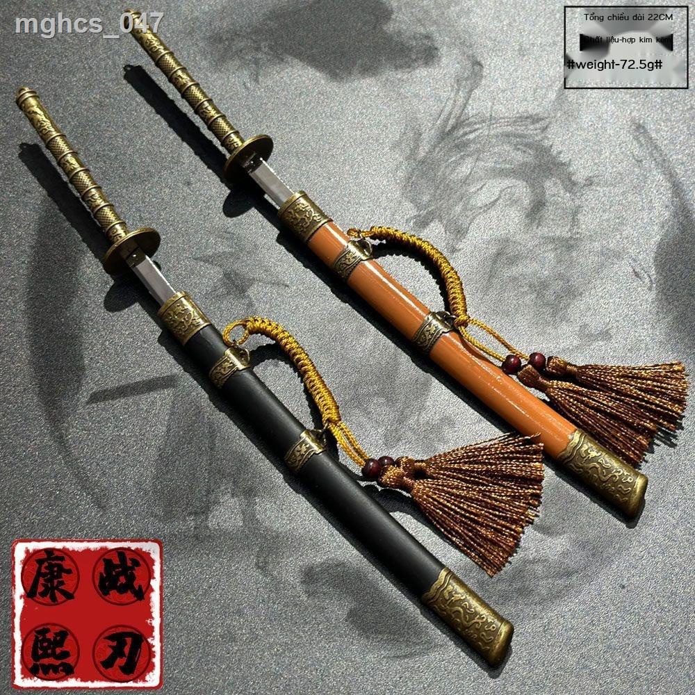 Trung Quốc cổ đại vũ khí lạnh chiến tranh Khang Hy lưỡi vũ khí kim loại với vỏ thanh kiếm tua trang tr