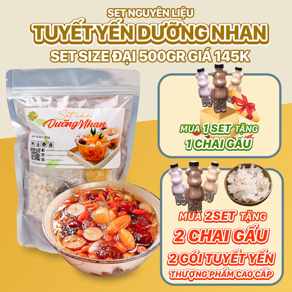 Chè Tuyết Yến Dưỡng Nhan Set Nấu 25-30 Chén Bếp Chè Thái