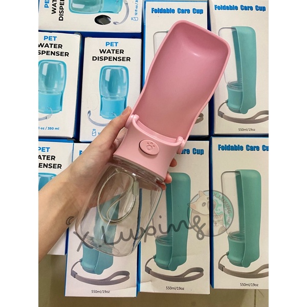 Bình nước uống gấp đôi cầm tay cho chó mèo - Bình nước uống dã ngoại cho chó mèo