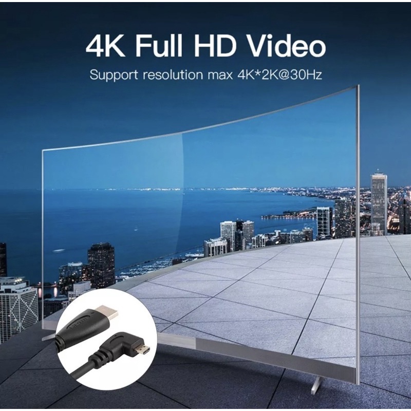 Cáp Chuyển Micro HDMI Sang HDMI Góc Phải 90 Độ Lò Xo Co Rút Được