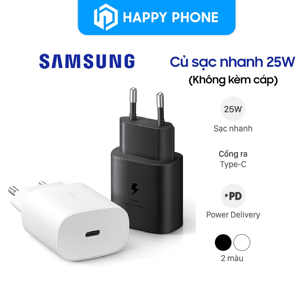 Củ Sạc Type C Samsung 25W (Không Kèm Cáp) - Hàng Chính Hãng, Mới 100%