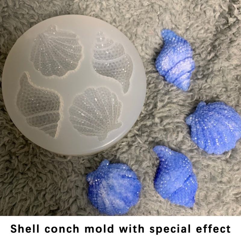 Khuôn Silicone Tạo Hình Vỏ Ốc Xà Cừ Nhiều Mặt Làm Bánh / Sô Cô La