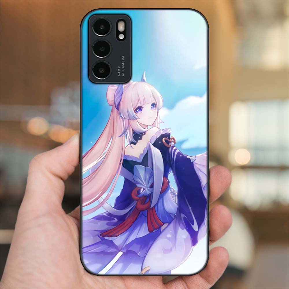 Ốp lưng Oppo Reno 6 5G viền đen in hình Sangonomiya Kokomi Genshin Impact