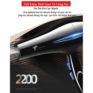 Máy sấy tóc DELIYA 8020 công suất lớn 2200W, với chế độ sấy 3 chiều cực mạnh nhanh khô không bị cháy khét