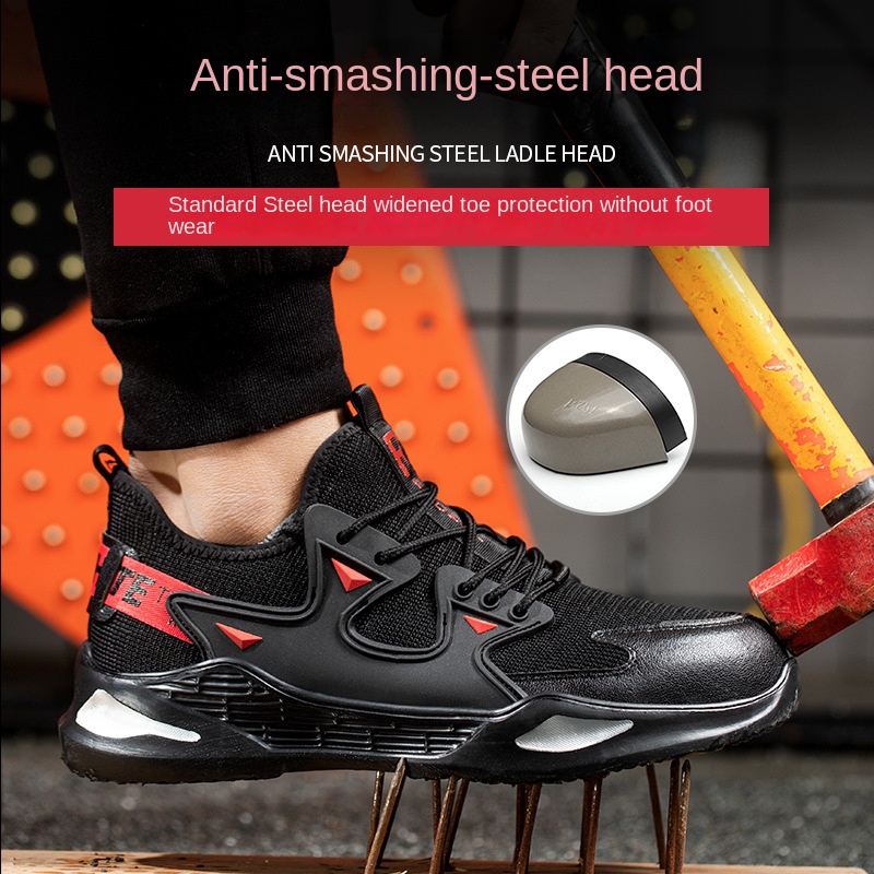 Giày Bảo Hộ Lao Động Mũi Thép Siêu Nhẹ Chống Va Chạm Size 36-48 Bảo Vệ An Toàn Cho Nam Nữ Giày Thể Thao Thiết Kế Năng Động Hợp Thời Trang