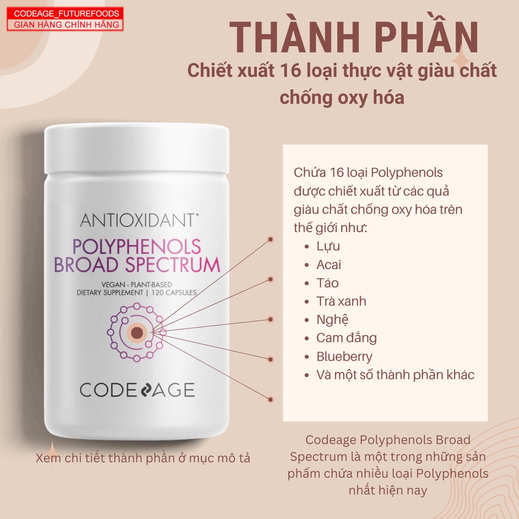 Bộ Đôi Collagen Thủy Phân Và Chống Nắng Codeage CF#6 - Giảm Nếp Nhăn Và Bảo Vệ Da Gồm Collagen Peptides + Polyphenols