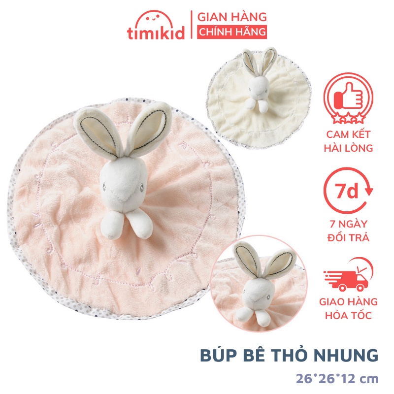 Quà Tặng Búp Bê Thỏ - Thú Bông Nhung Mềm Mịn Cho Bé Yêu Ôm Khi Ngủ - Timikid