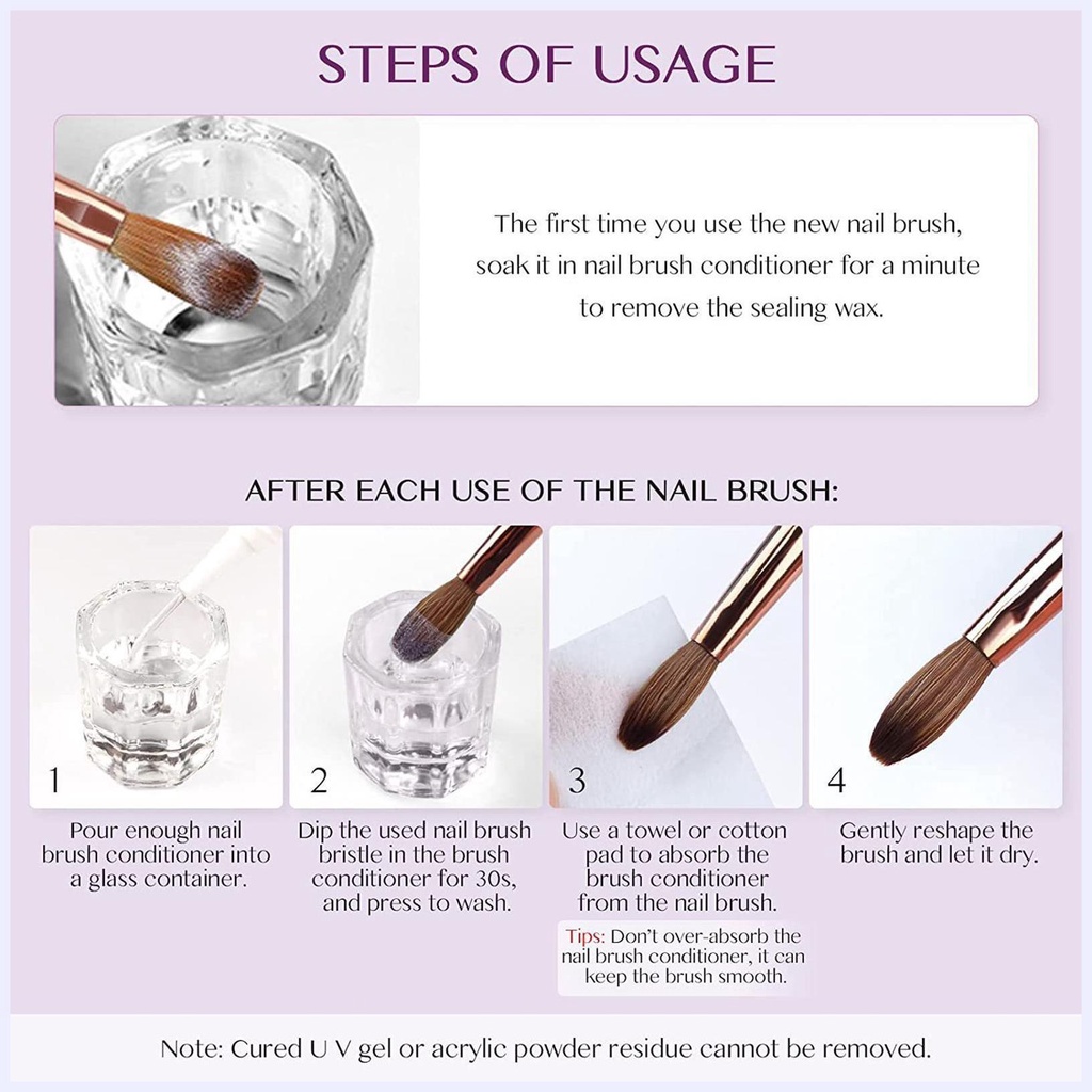 Bộ 4 Cọ Vẽ Móng Tay Bằng Kim Loại Và Acrylic Màu Ombre
