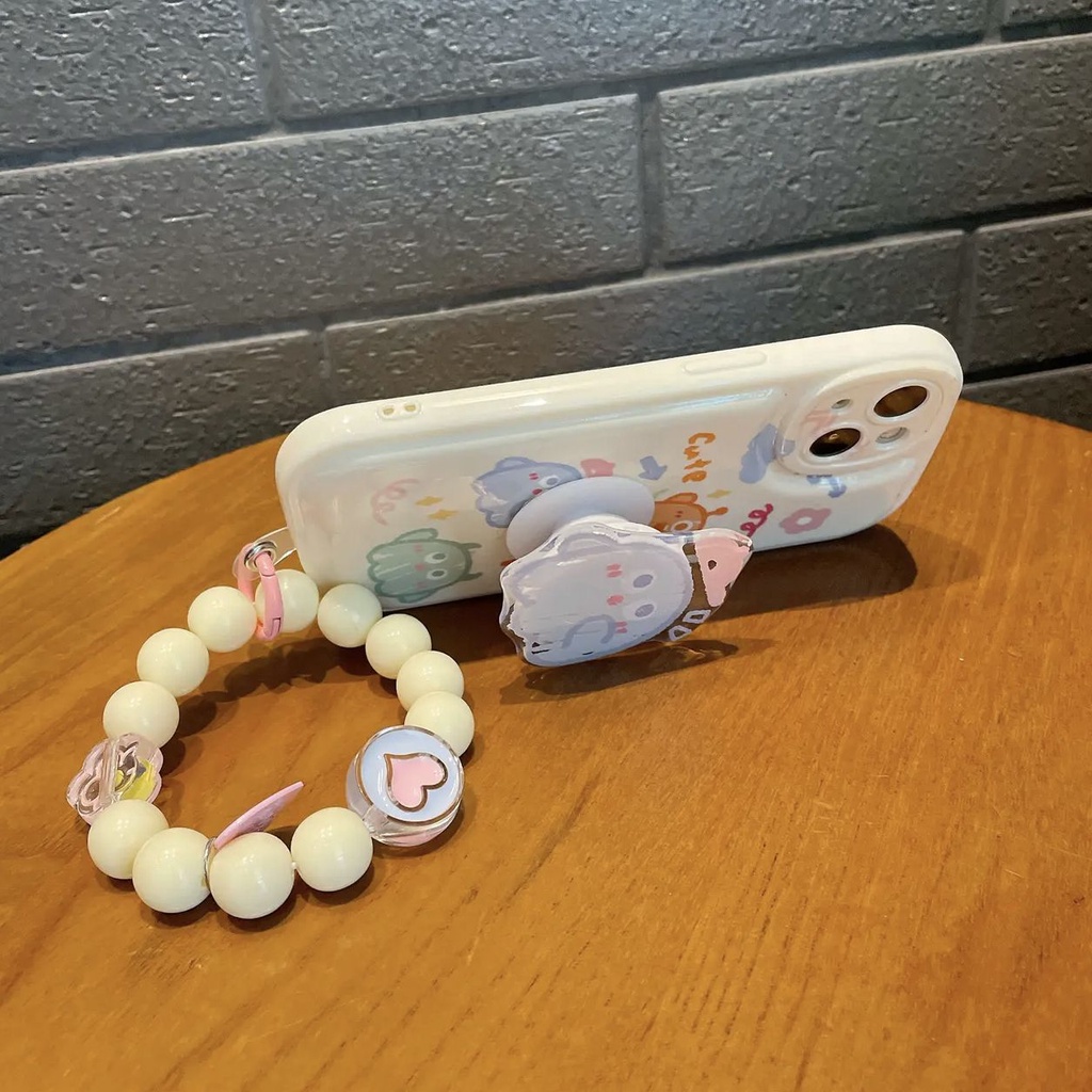 Ốp Điện Thoại Mềm Hình Quái Vật Nhỏ Có Dây Đeo Tay Cho Iphone 13promax 11 678Plus Xr14 / 12