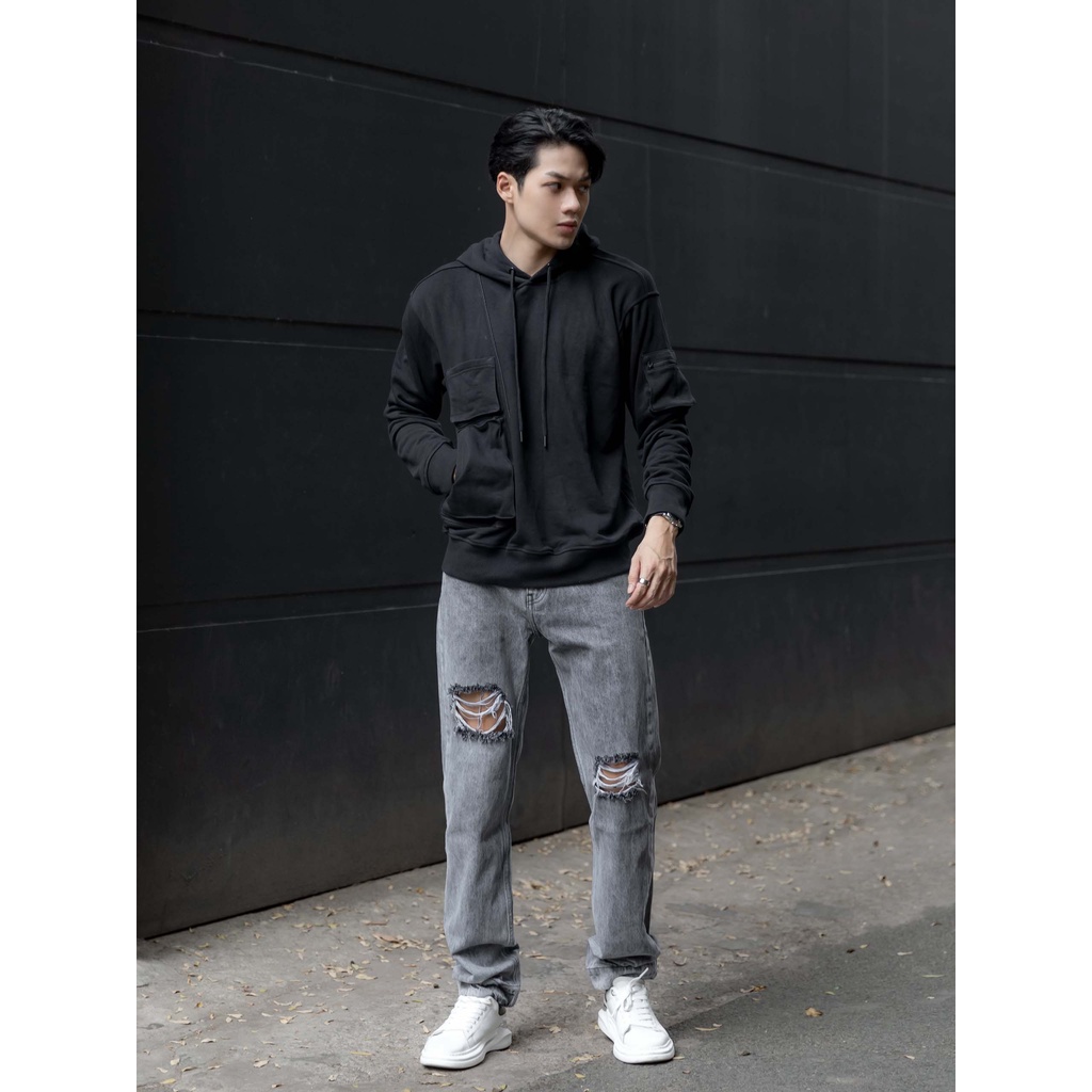 Áo Hoodie Nam Cargo Essentials , Chất Vải Nỉ Cotton Thoải Mái , HD0003-01 ,SOMEHOW