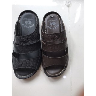 Dép quai ngang da bò polo