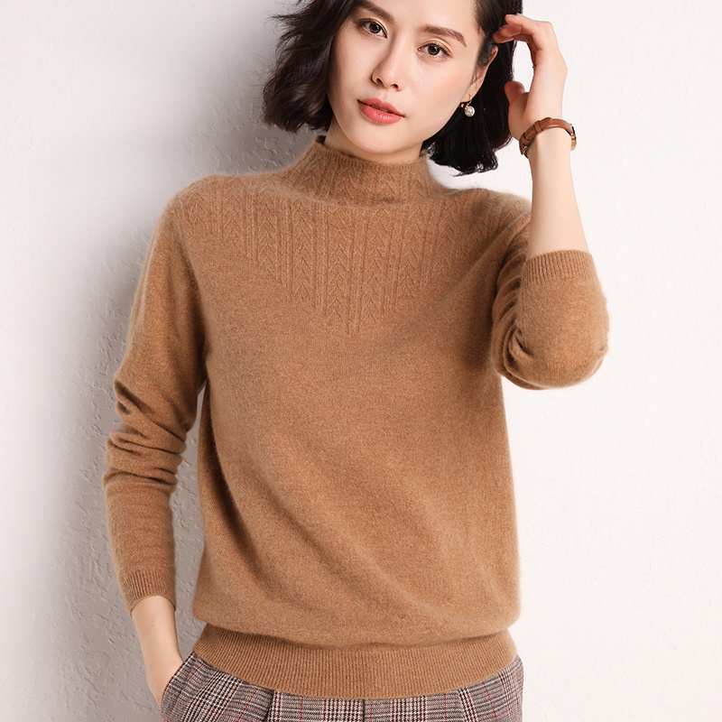 Áo len nữ cổ cao 3 phân mềm, mịn phong cách Hàn Quốc freesize dưới 63kg