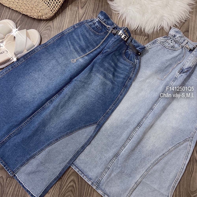 Chân váy jean khoét rộng bên TT1412