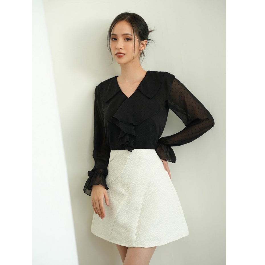 OLV - Áo Hillary Ruffle Top In Black
