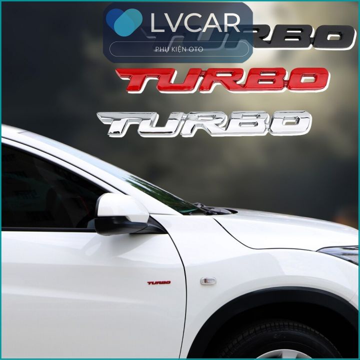 Tem dán 3d chữ nổi TURBO kim loại trang trí xe ô tô, xe hơi thể thao- chữ nổi dán xe oto