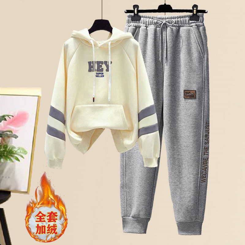 One Bộ Áo Nỉ Dày Dặn Phối Quần Legging Co Giãn Phong Cách Hàn Quốc Thời Trang Mùa Đông 2022