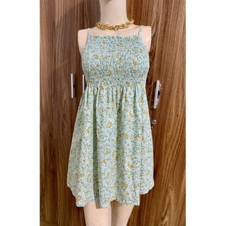Đầm hoa kiểu màu xanh,size S độ mới vừa,đầm thanh lý.