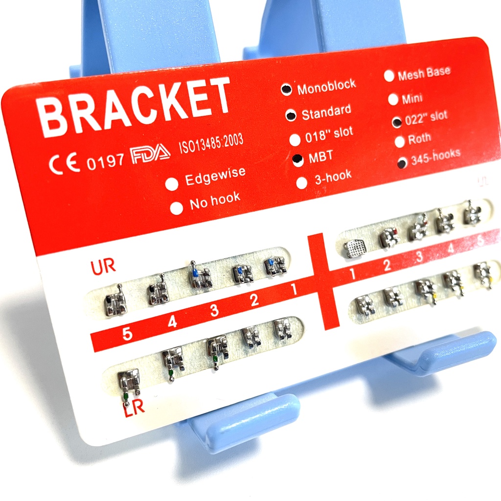1 Gói Thẻ Đỏ MBT 345 Móc Kim Loại Mini Chuẩn 0.022 Bracket