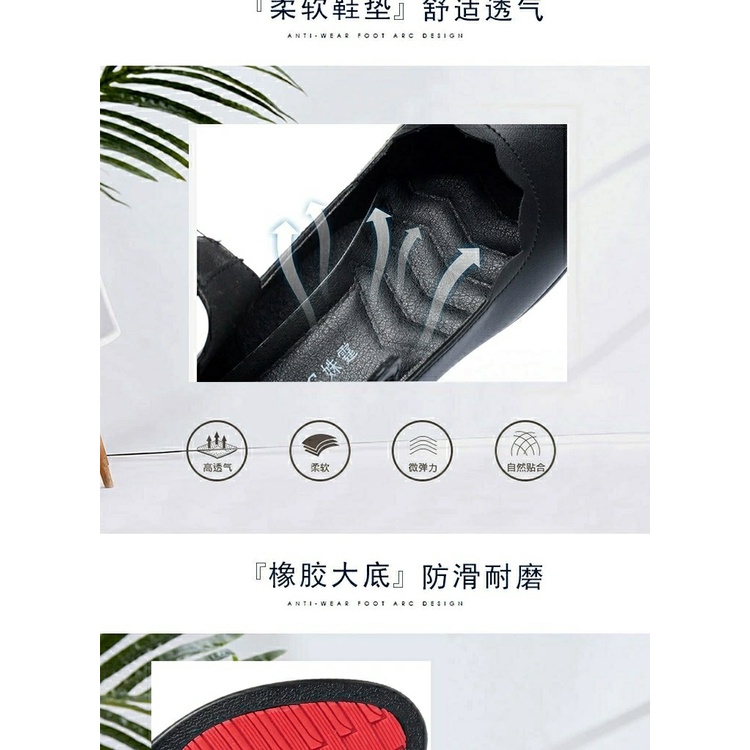 Giày Cao Gót Da Mềm Mũi Tròn Thoải Mái Bốn Mùa Dành Cho Phụ Nữ Trung Niên