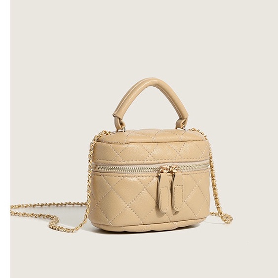 Túi Đeo Chéo Mini Hình Vuông Đính Nơ Phối Dây Đeo Sợi Xích Thời Trang Cao Cấp