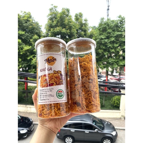 KHÔ GÀ BƠ TỎI hũ, túi Zip 200, 300g thơm ngon nhà làm, đảm bảo chất lượng