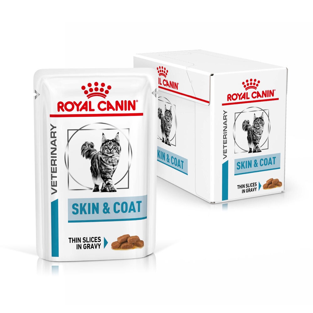 [Hộp 12 gói] Pate Mèo Royal Canin Skin &amp; Coat Hỗ Trợ Viêm Da &amp; Rụng Lông